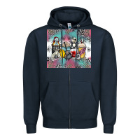 Navy cartoon characters coffee cups Zipper Hoodie - Zillion Design Studio