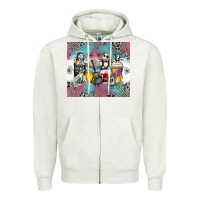 Oatmeal Heather cartoon characters coffee cups Zipper Hoodie - Zillion Design Studio