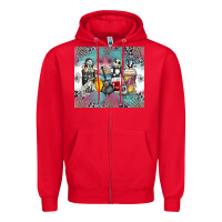 Red cartoon characters coffee cups Zipper Hoodie - Zillion Design Studio