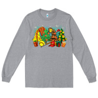 Heather Grey christmas trees with softball Long Sleeve Tee - Zillion Design Studio