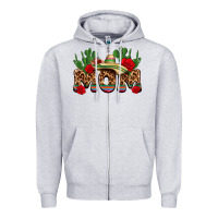 Heather Grey mexican mom Zipper Hoodie - texasbilliewilder