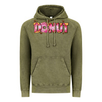Vintage Olive donut with donut and hearts Vintage Hoodie - AdoDesignShop