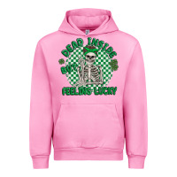 Fuchsia Pink dead inside but feeling lucky Urban Hoodie - MaliasSmallBusiness