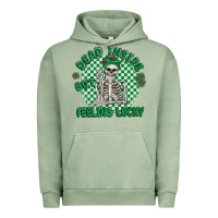 Pigment Oil Green dead inside but feeling lucky Urban Hoodie - MaliasSmallBusiness