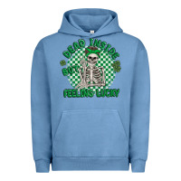 Pigment Pebble Blue dead inside but feeling lucky Urban Hoodie - MaliasSmallBusiness
