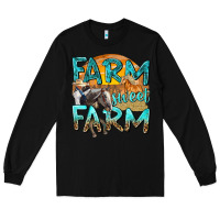 Black farm sweet farm with horses Long Sleeve Tee - texasbilliewilder