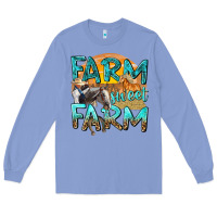 Colony Blue farm sweet farm with horses Long Sleeve Tee - texasbilliewilder