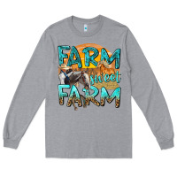 Heather Grey farm sweet farm with horses Long Sleeve Tee - texasbilliewilder
