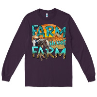 Plum farm sweet farm with horses Long Sleeve Tee - texasbilliewilder