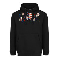 Black patriotic native American headdress 16oz libbey cup Heavyweight Hoodie - HRA Design Shop