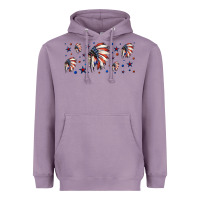 Lavender patriotic native American headdress 16oz libbey cup Heavyweight Hoodie - HRA Design Shop