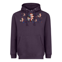 Plum patriotic native American headdress 16oz libbey cup Heavyweight Hoodie - HRA Design Shop