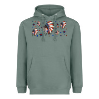 Patriotic Native American Headdress 16oz Libbey Cup Heavyweight Hoodie | Teevron