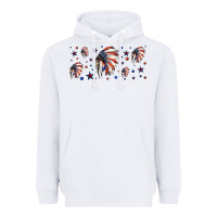White patriotic native American headdress 16oz libbey cup Heavyweight Hoodie - HRA Design Shop