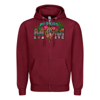 Burgundy mexican mom with cactus Zipper Hoodie - texasbilliewilder