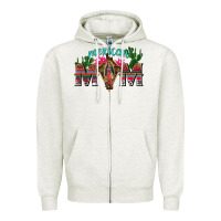 Oatmeal Heather mexican mom with cactus Zipper Hoodie - texasbilliewilder