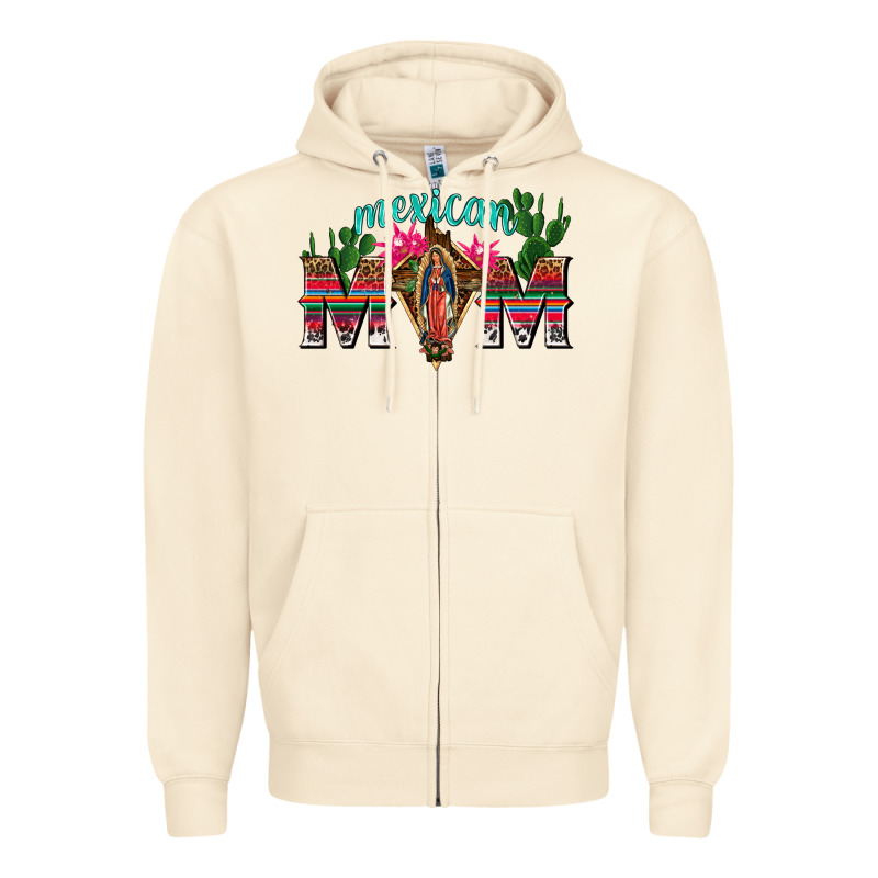 Mexican Mom With Cactus Zipper Hoodie by texasbilliewilder | Teevron