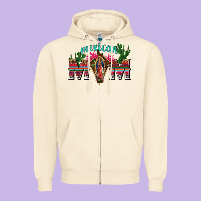 Mexican Mom With Cactus Zipper Hoodie Designed By Texasbilliewilder