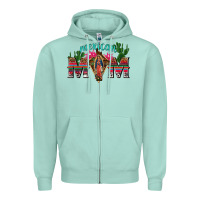 Seafoam mexican mom with cactus Zipper Hoodie - texasbilliewilder