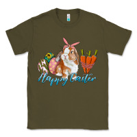 Army Green happy easter bunny carrots and eggs Classic Tee - RanaPortraitStore