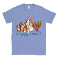 Colony Blue happy easter bunny carrots and eggs Classic Tee - RanaPortraitStore