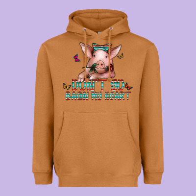 Don't Go Bacon My Heart Heavyweight Hoodie Designed By Cowhidedigitalart