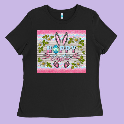 Happy Easter Bunny Ladies Tee Designed By Barkaloodesign