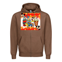 Chestnut cartoon characters coffee cups Zipper Hoodie - Zillion Design Studio