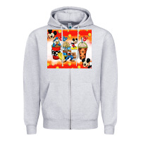 Heather Grey cartoon characters coffee cups Zipper Hoodie - Zillion Design Studio