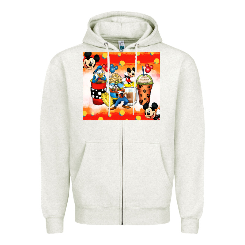 Cartoon Characters Coffee Cups Zipper Hoodie by Zillion Design Studio | Teevron