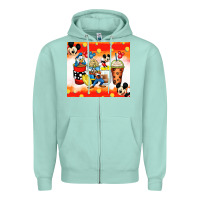 Seafoam cartoon characters coffee cups Zipper Hoodie - Zillion Design Studio