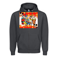 Smoke cartoon characters coffee cups Zipper Hoodie - Zillion Design Studio