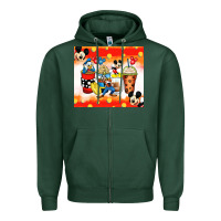 Sports Green cartoon characters coffee cups Zipper Hoodie - Zillion Design Studio