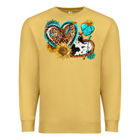 Antique Gold western leopard pride  hearts Premium Sweatshirt - AdoDesignShop