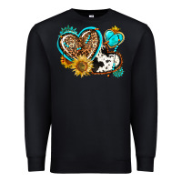 Black western leopard pride  hearts Premium Sweatshirt - AdoDesignShop