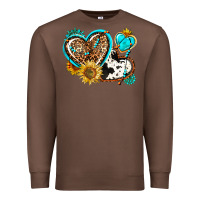 Chestnut western leopard pride  hearts Premium Sweatshirt - AdoDesignShop