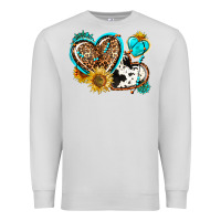 Dove Grey western leopard pride  hearts Premium Sweatshirt - AdoDesignShop