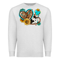 Oatmeal Heather western leopard pride  hearts Premium Sweatshirt - AdoDesignShop