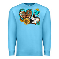 Ocean Blue western leopard pride  hearts Premium Sweatshirt - AdoDesignShop