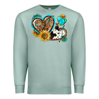 Seafoam western leopard pride  hearts Premium Sweatshirt - AdoDesignShop