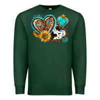 Sports Green western leopard pride  hearts Premium Sweatshirt - AdoDesignShop