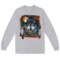 Moon Dust Wolf And Feathers Long Sleeve Tee - RanaPortraitStore
