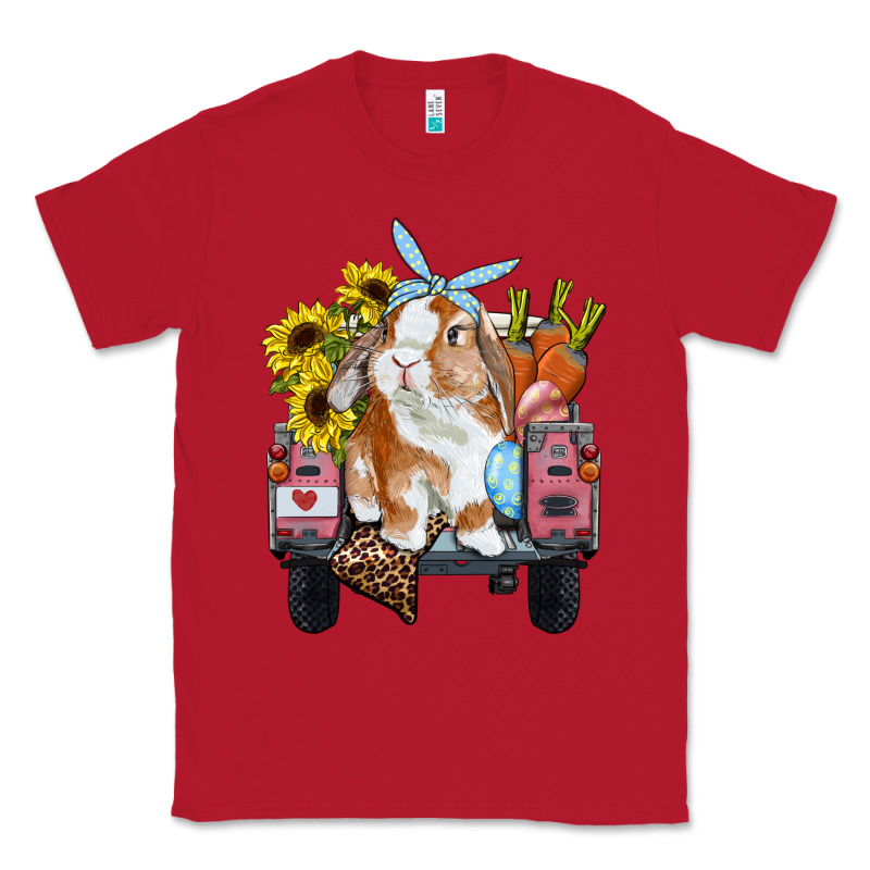 Easter Truck With Bunny Sunflowers And Eggs Classic Tee by RanaPortraitStore | Teevron