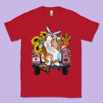 Easter Truck With Bunny Sunflowers And Eggs Classic Tee Designed By Ranaportraitstore
