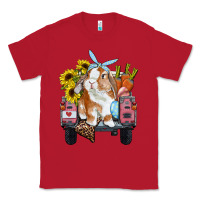 Red easter truck with bunny sunflowers and eggs Classic Tee - RanaPortraitStore