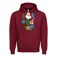 Burgundy ho ho ho christmas Zipper Hoodie - RanaPortraitStore