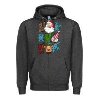 Charcoal Heather ho ho ho christmas Zipper Hoodie - RanaPortraitStore