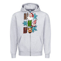 Heather Grey ho ho ho christmas Zipper Hoodie - RanaPortraitStore