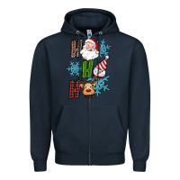 Navy ho ho ho christmas Zipper Hoodie - RanaPortraitStore