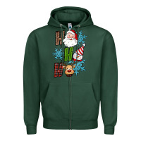 Sports Green ho ho ho christmas Zipper Hoodie - RanaPortraitStore